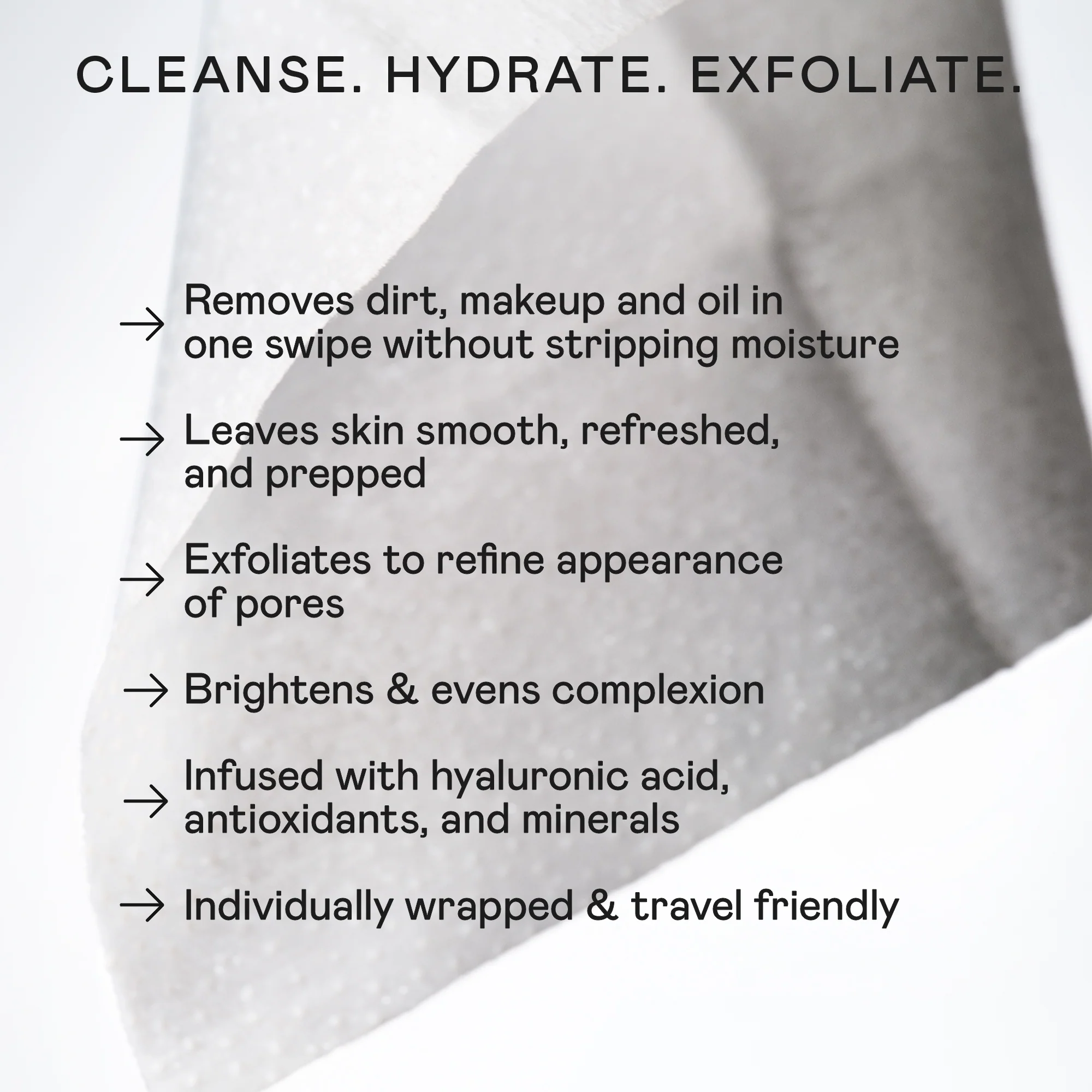 Prep-N-Glow® Exfoliating & Hydrating Facial Wipes - Face Wipes for Cleansing, Exfoliating & Hydrating - Image 3